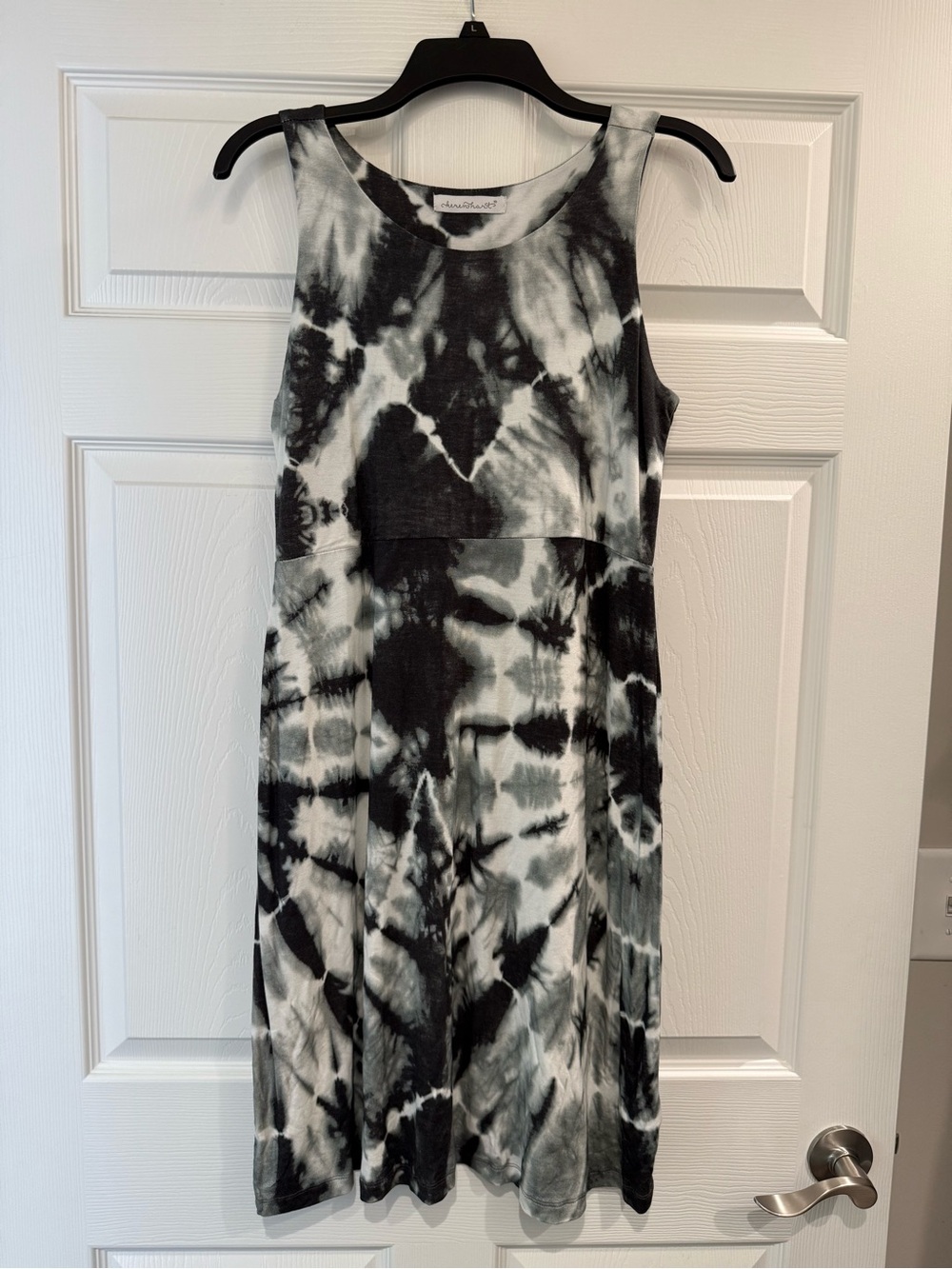 Keren Hart Size Small Tie Dye Sleeveless Dress Black & White